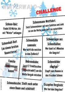 Weltwunderer Winterwald-Challenge Spielideen mit Druckvorlagen